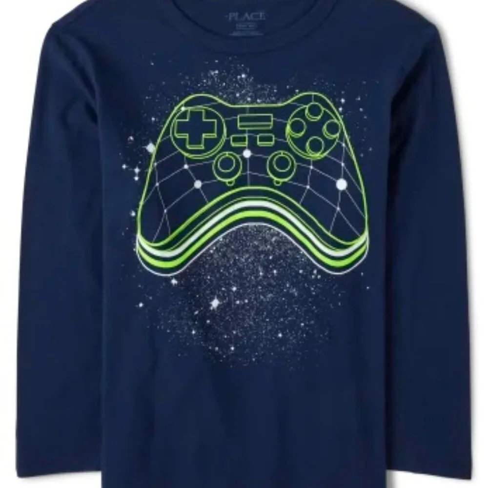 NWT Kids The Children's Place Video Game T-Shirt (Blue) L